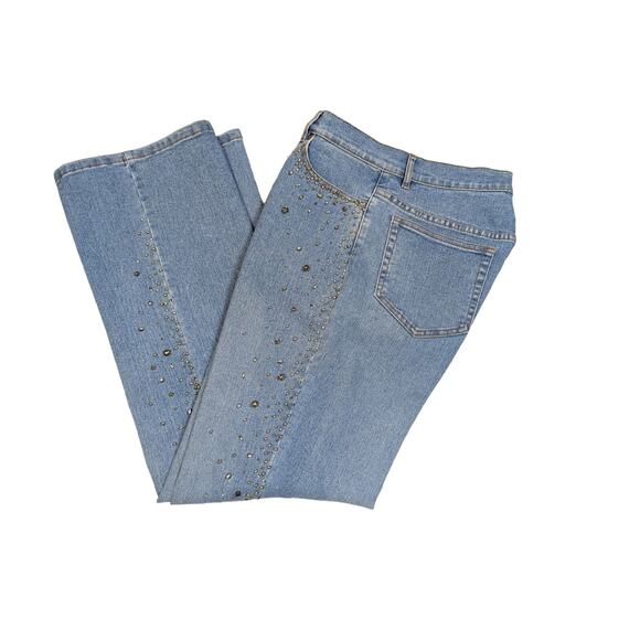 Y2K Very Vera Embellished Jeans Light Wash Size 8P - Picture 4 of 15
